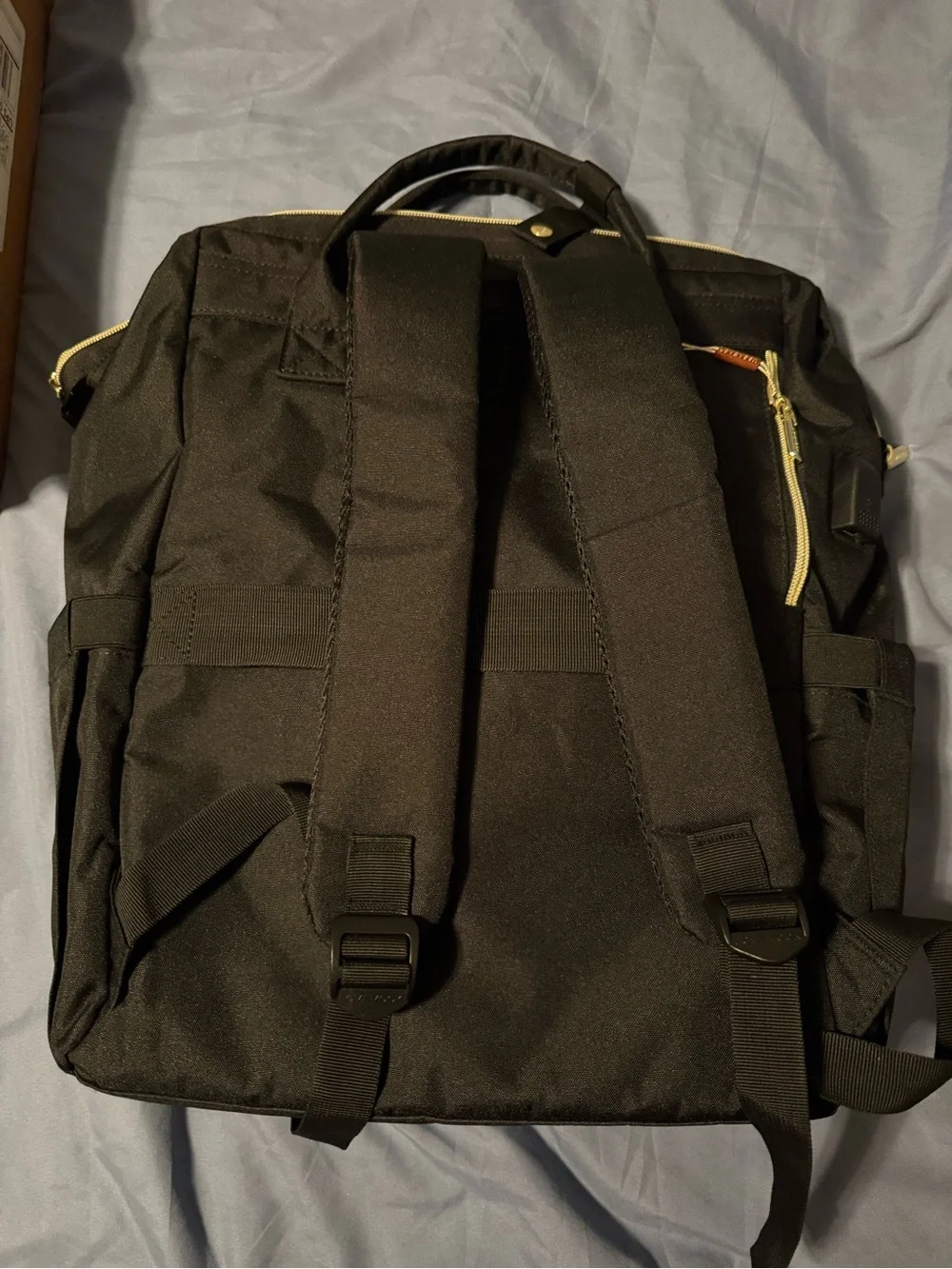 Lovevook Black Backpack with Gold Zipper Accents